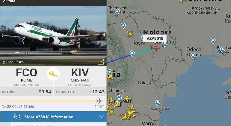 В Кишиневе приземлился самолет из Италии