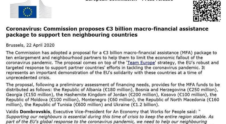 Еврокомиссия приняла решение о выделении Молдове льготного кредита на 100 миллионов евро